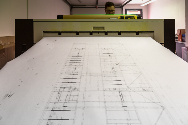 Tisk projektů, plánů pro návrháře a architekty.